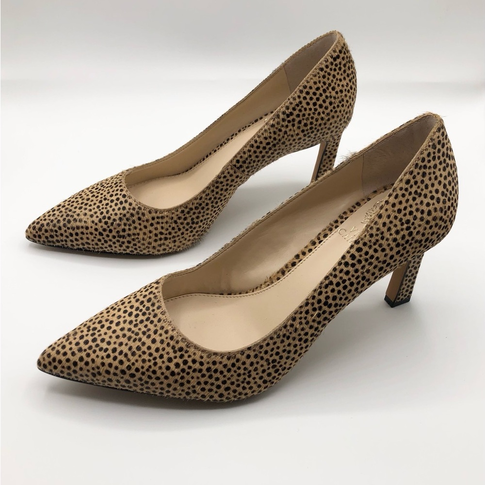 Vince Camuto Cream Black Spotted Calf Hair Pointed Toe Pump New Women’s 8